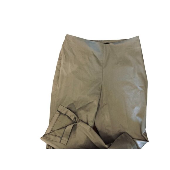 Womens Made in Italy Davide Cenci Green Beige Cotton Pants Trousers Pants Size 4 - Picture 2 of 5